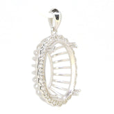 Sterling Silver Semi Mount Pendant Setting Oval OV 22x16mm Halo Syzjewelry